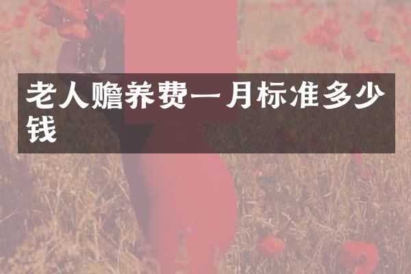 老人赡养费一月标准多少钱