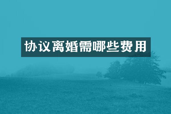协议离婚需哪些费用