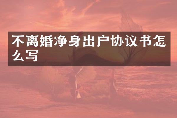 不离婚净身出户协议书怎么写