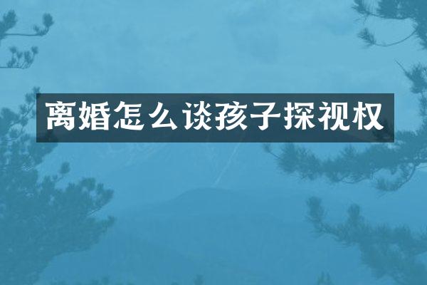 离婚怎么谈孩子探视权