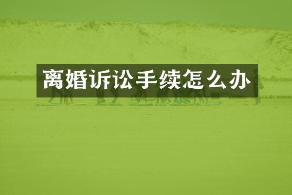 离婚诉讼手续怎么办