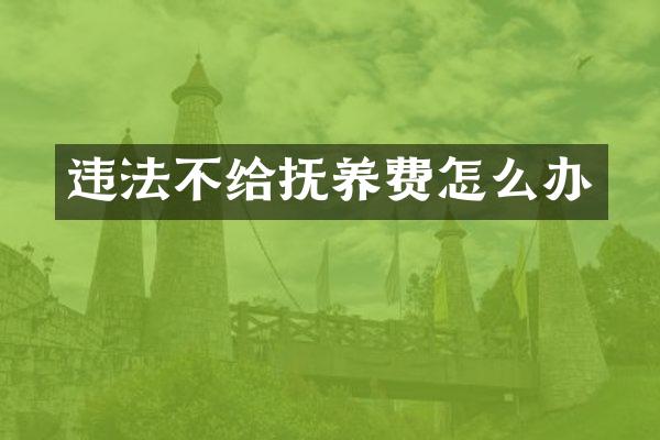 违法不给抚养费怎么办