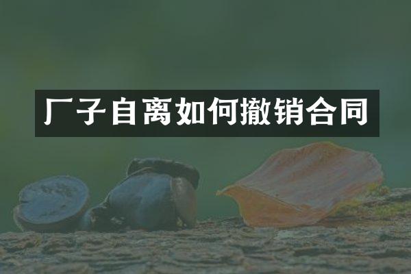 厂子自离如何撤销合同