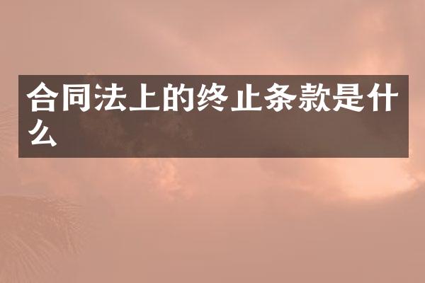 合同法上的终止条款是什么