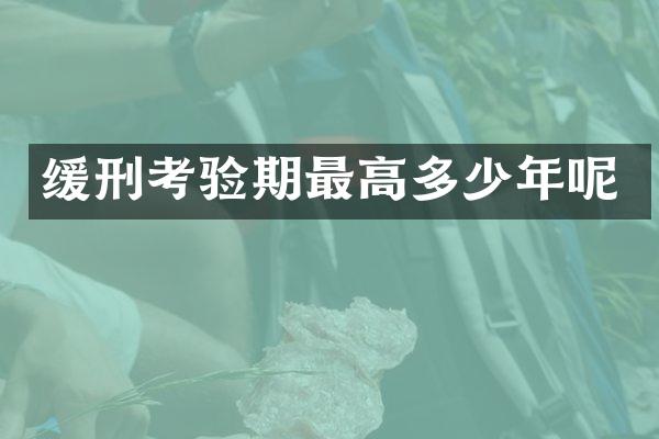 缓刑考验期最高多少年呢
