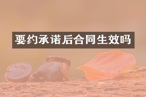 要约承诺后合同生效吗