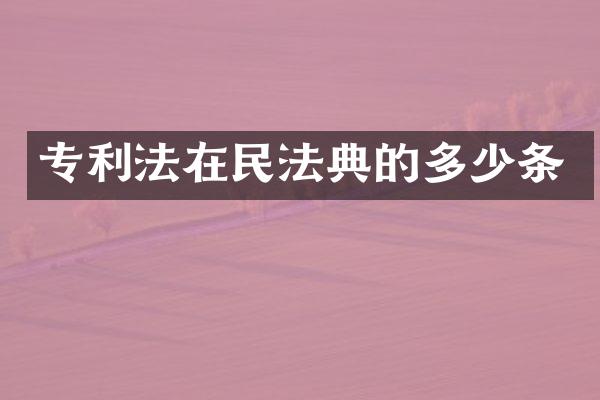 专利法在民法典的多少条