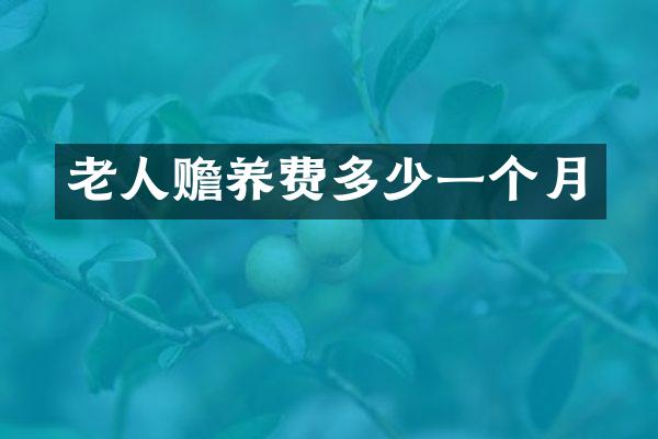 老人赡养费多少一个月