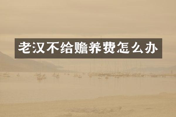 老汉不给赡养费怎么办