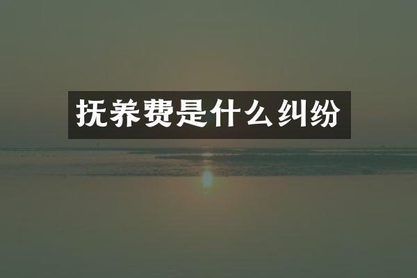 抚养费是什么纠纷