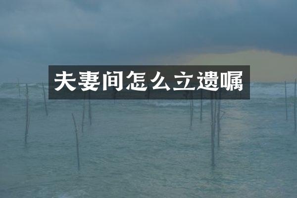 夫妻间怎么立遗嘱