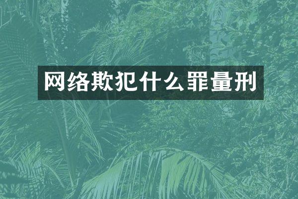 网络欺犯什么罪量刑