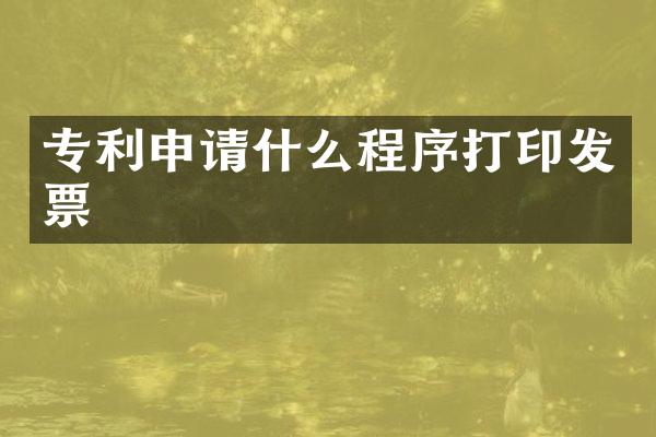 专利申请什么程序打印发票