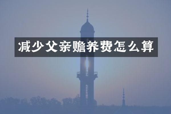 减少父亲赡养费怎么算