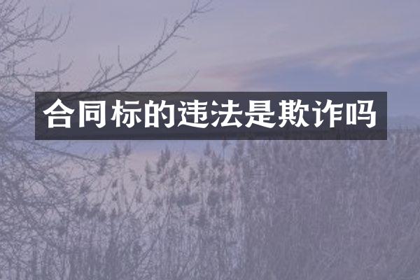 合同标的违法是欺诈吗