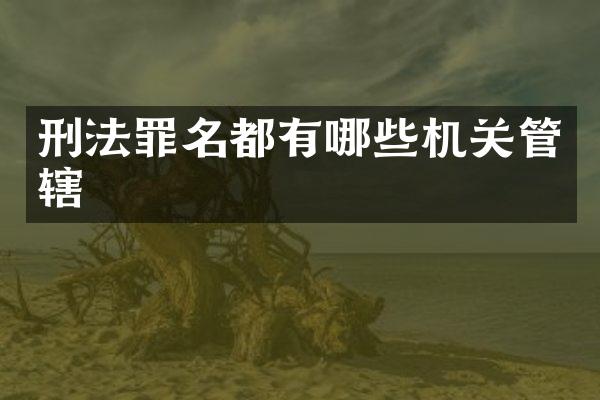 刑法罪名都有哪些机关管辖