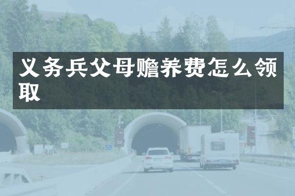 义务兵父母赡养费怎么领取