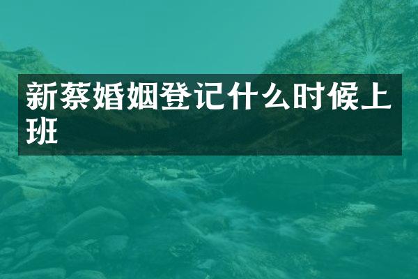 新蔡婚姻登记什么时候上班