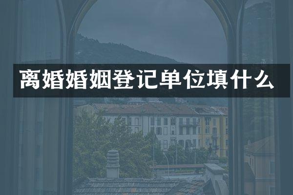 离婚婚姻登记单位填什么