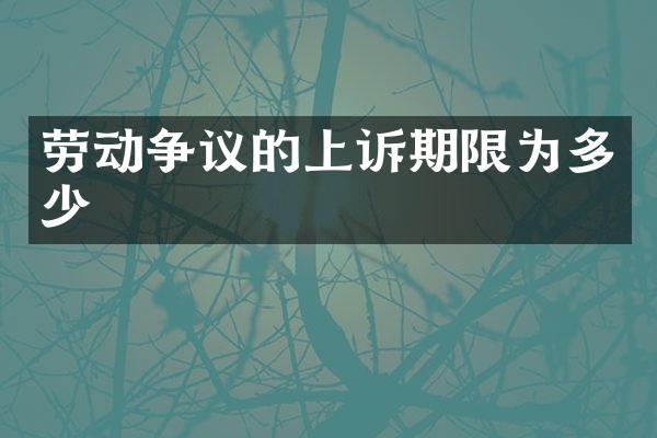 劳动争议的上诉期限为多少
