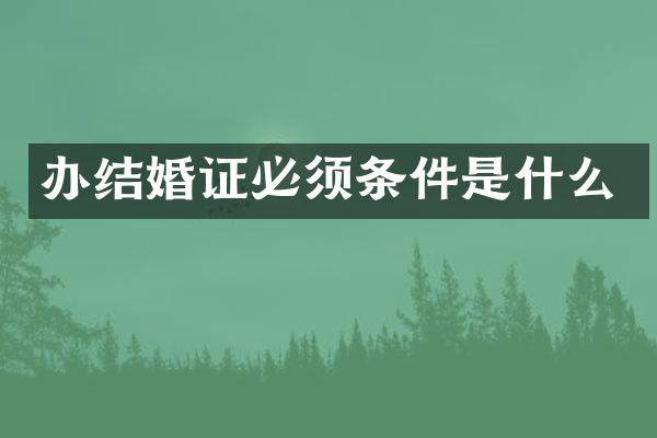 办结婚证必须条件是什么
