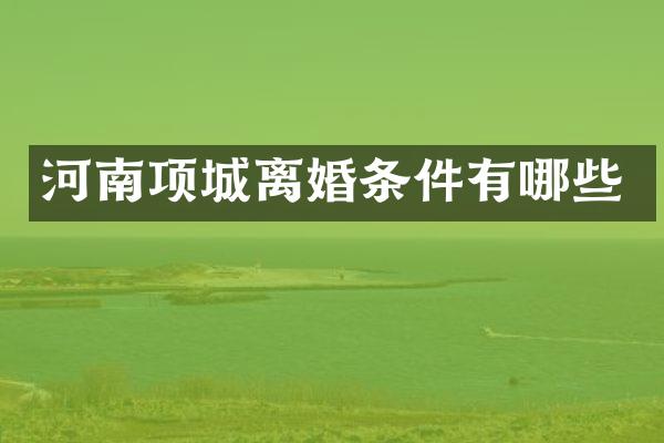 河南项城离婚条件有哪些