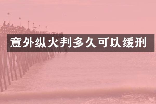 意外纵火判多久可以缓刑