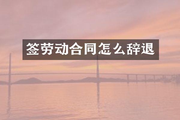签劳动合同怎么辞退