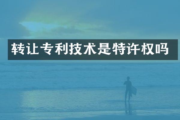 转让专利技术是特许权吗