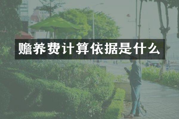 赡养费计算依据是什么