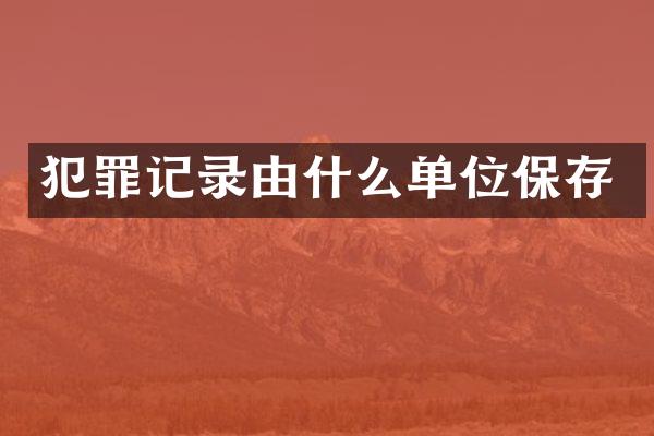 犯罪记录由什么单位保存