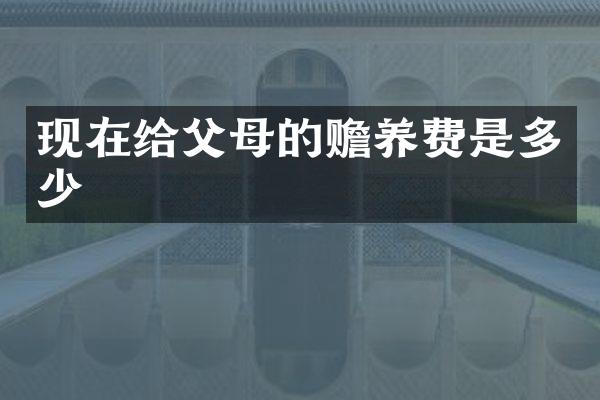 现在给父母的赡养费是多少