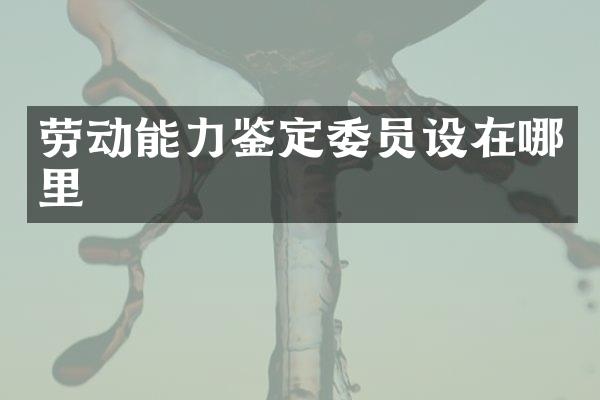 劳动能力鉴定委员设在哪里