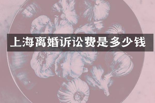 上海离婚诉讼费是多少钱