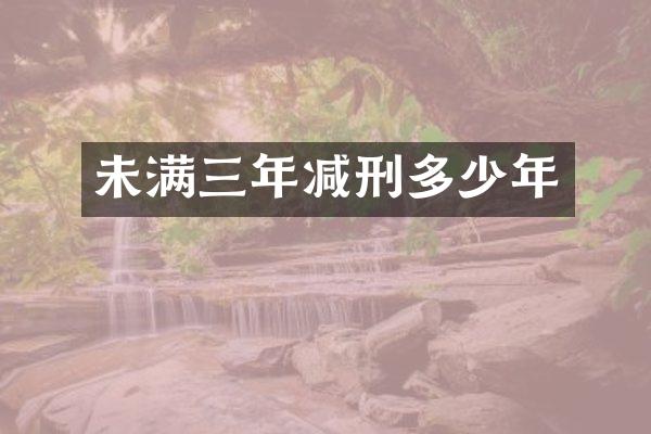 未满三年减刑多少年