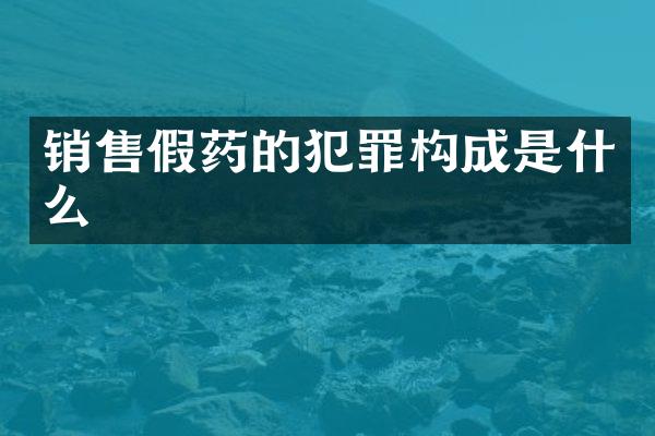 销药的犯罪构成是什么
