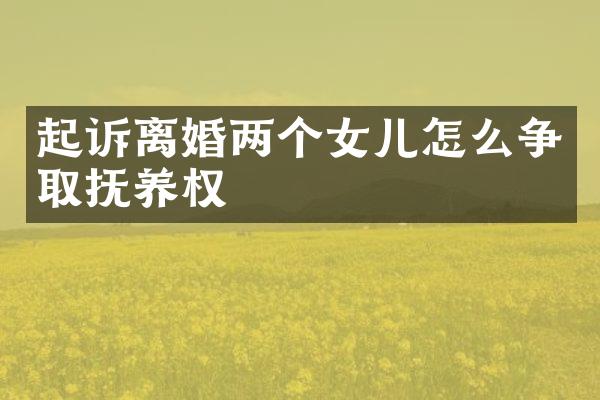 起诉离婚两个女儿怎么争取抚养权