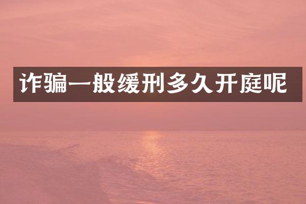 诈骗一般缓刑多久开庭呢