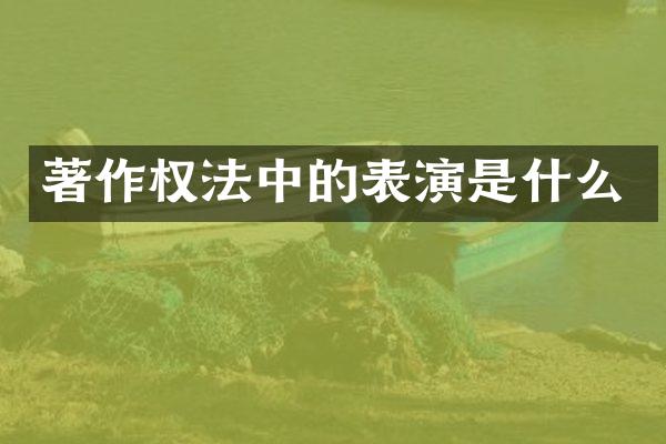 著作权法中的表演是什么