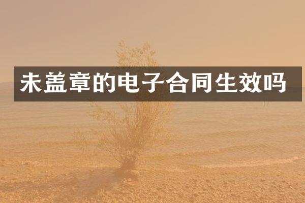 未盖章的电子合同生效吗