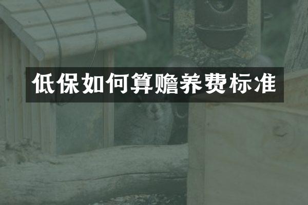 低保如何算赡养费标准