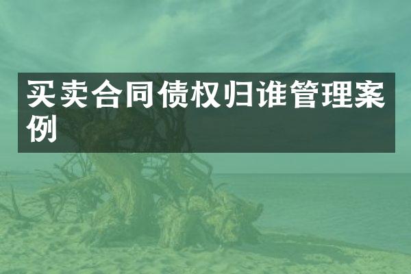 买卖合同债权归谁管理案例