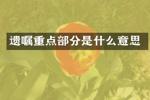 遗嘱重点部分是什么意思