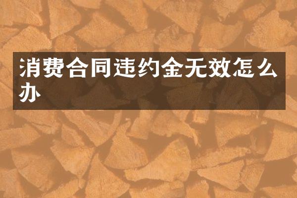 消费合同违约金无效怎么办