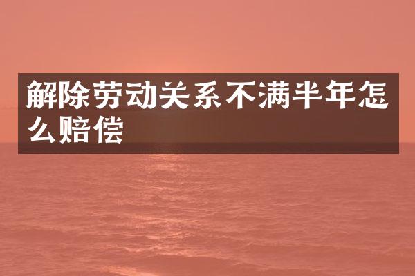 解除劳动关系不满半年怎么赔偿