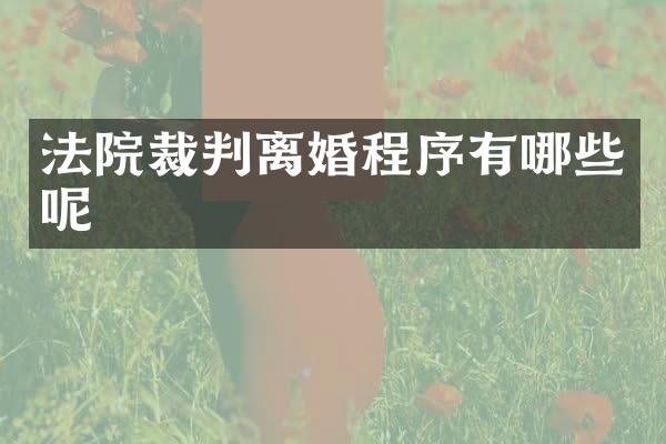 法院裁判离婚程序有哪些呢