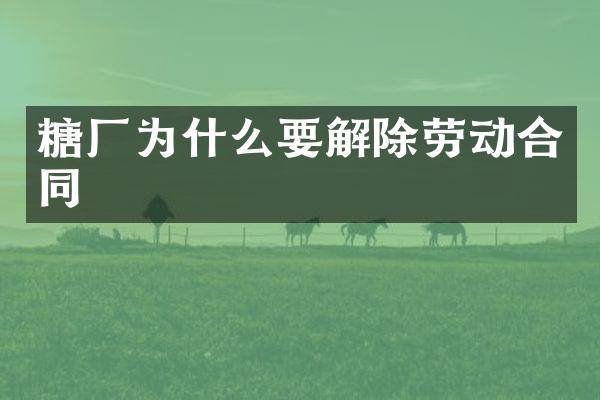 糖厂为什么要解除劳动合同