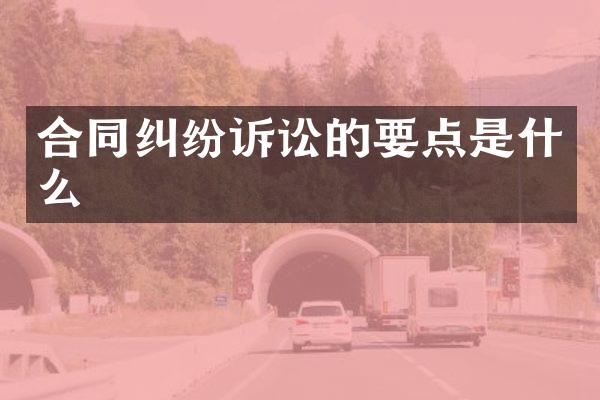 合同纠纷诉讼的要点是什么