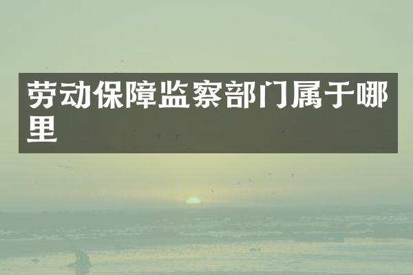 劳动保障监察部门属于哪里