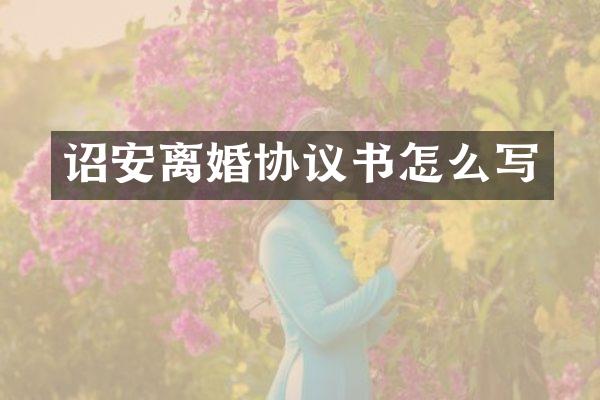 诏安离婚协议书怎么写